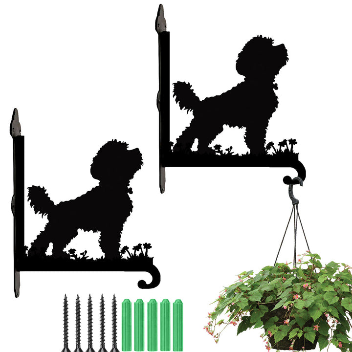 Bichon Frisé - Suporte de Planta em Metal