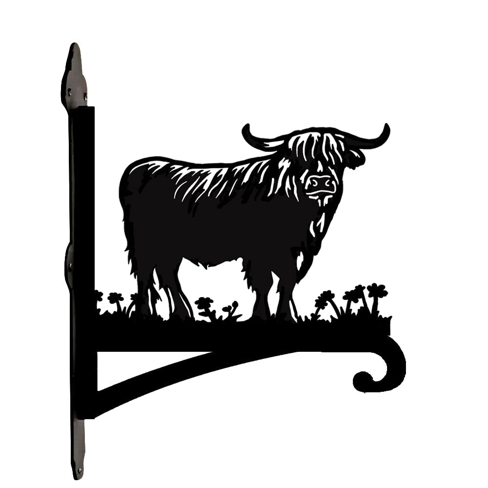 Gado Escocês - Suporte de Planta em Metal