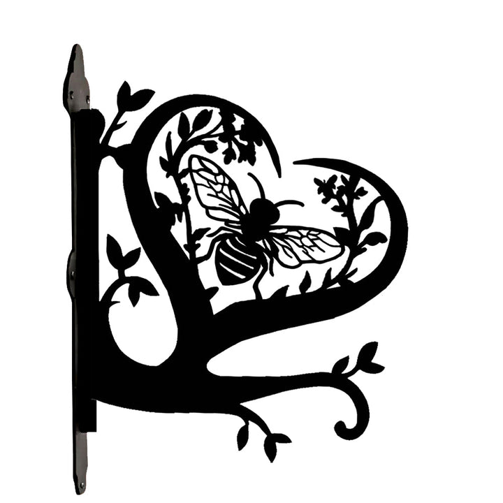 Abelha e Coração  - Suporte de Planta em Metal