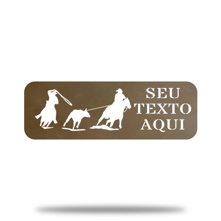 Placa Cavalo e Laço