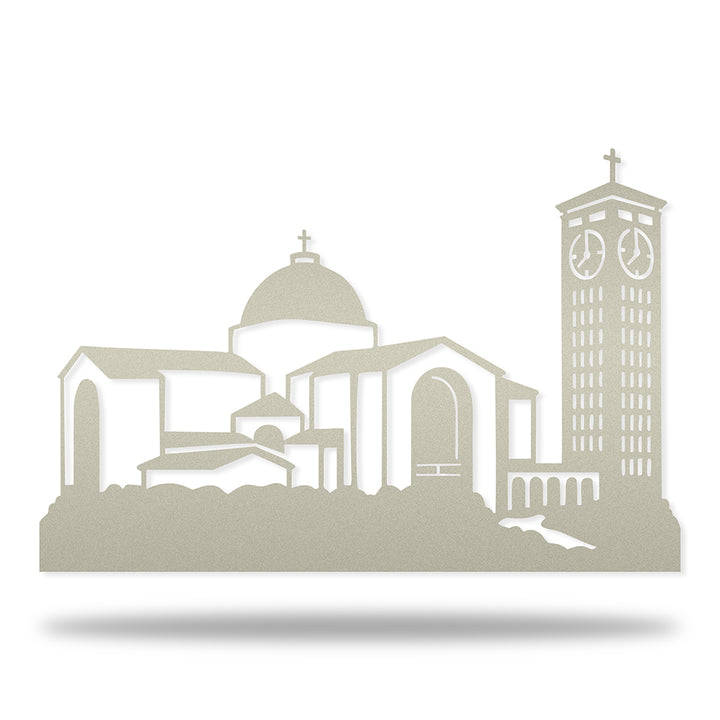 Basílica de Nossa Senhora Aparecida em metal — apresentação do produto finalizado