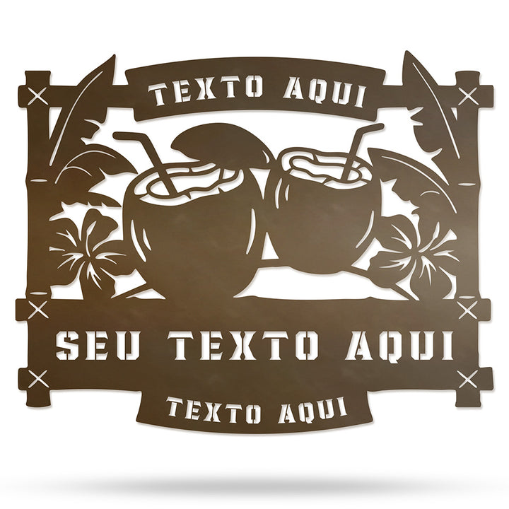 Recanto Paraíso Tropical em metal — imagem ampliada do acabamento