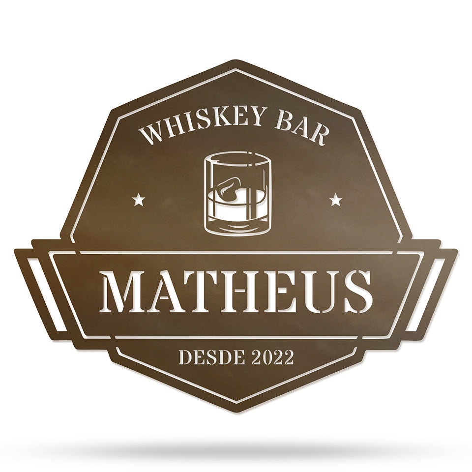 Whiskey Bar em metal — apresentação do produto finalizado