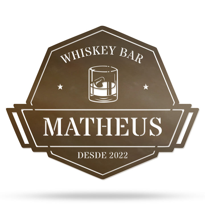Whiskey Bar em metal — apresentação do produto finalizado