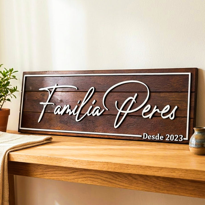 Placa de Madeira com Borda