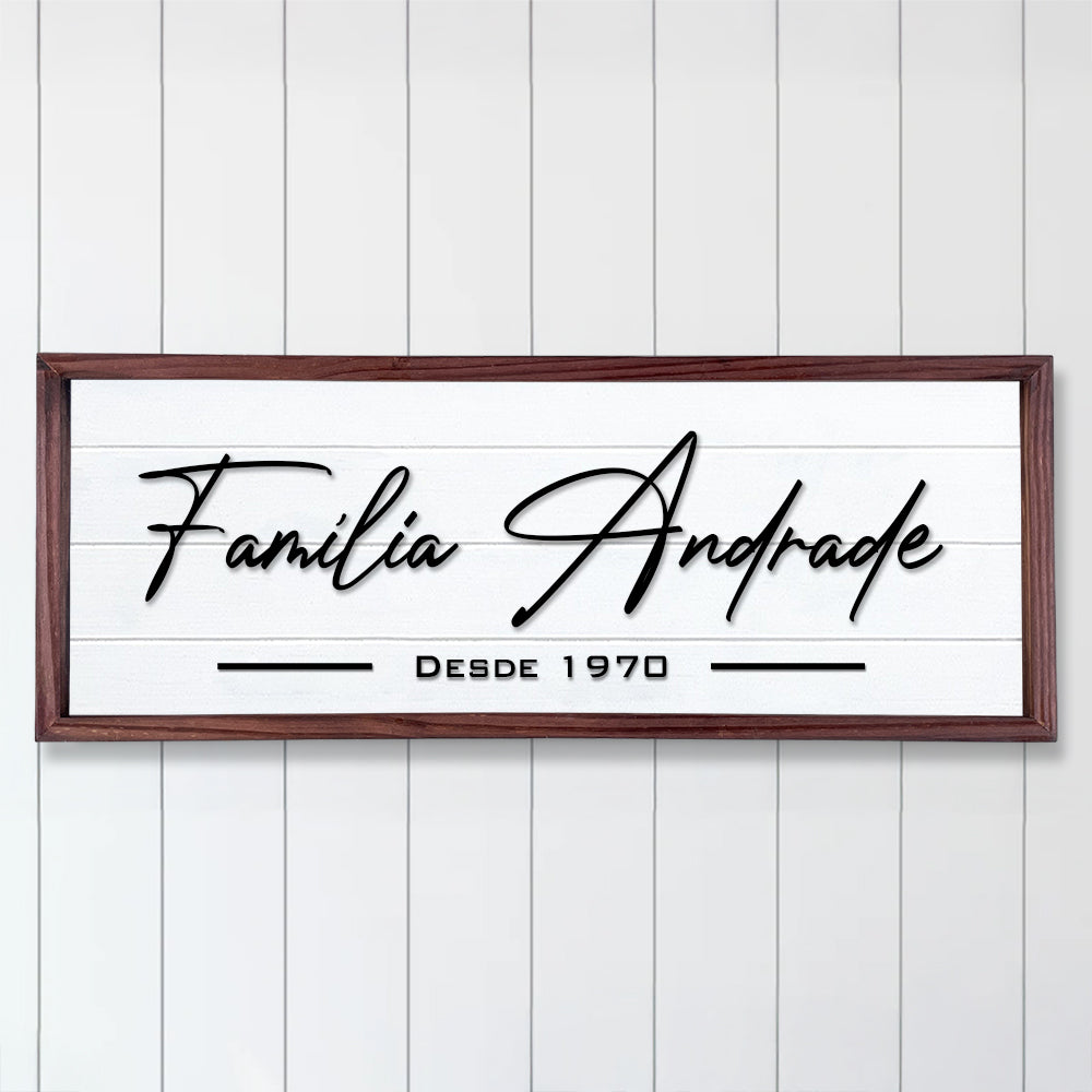 Placa Família com Moldura