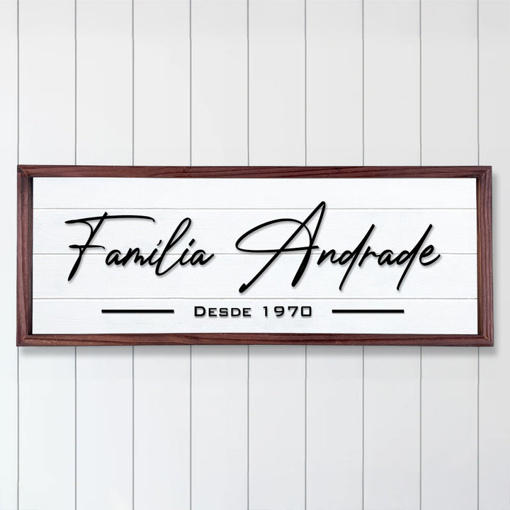 Placa Família com Moldura