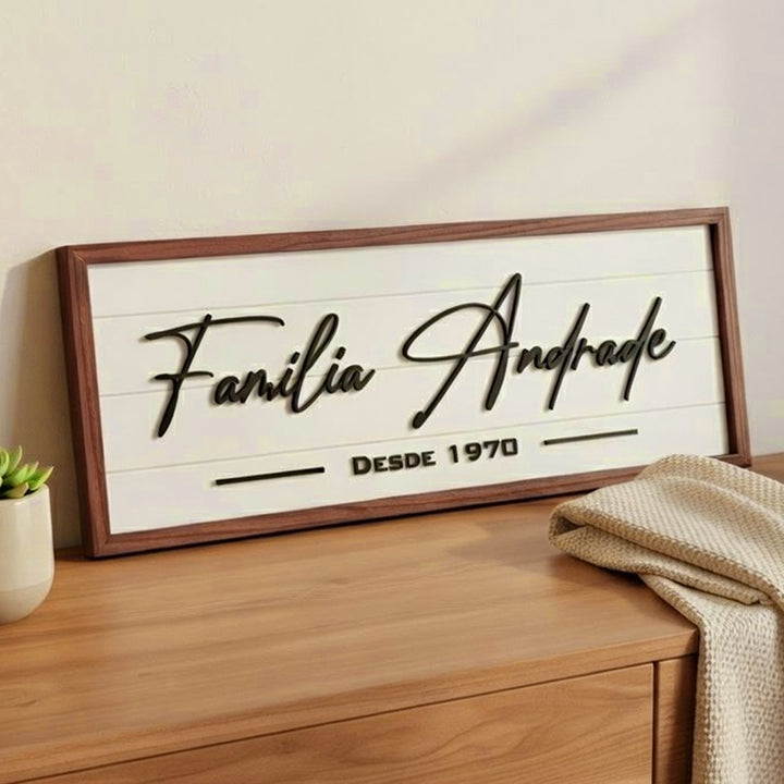 Placa Família com Moldura