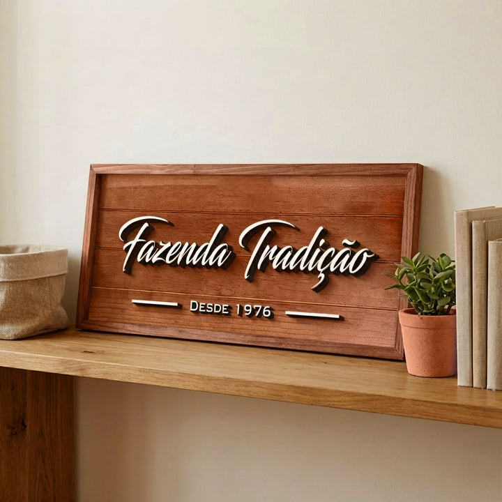 Placa Sobrenome com Moldura