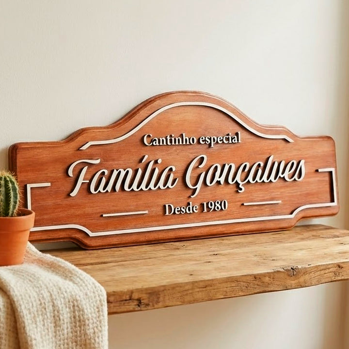 Placa Sobrenome e Endereço