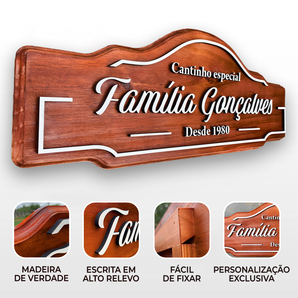 Placa Sobrenome e Endereço