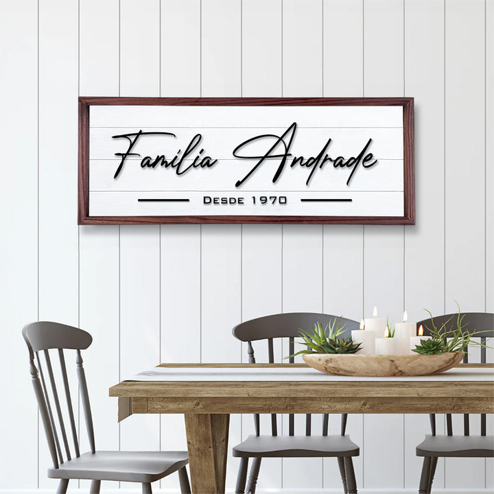 Placa Família com Moldura