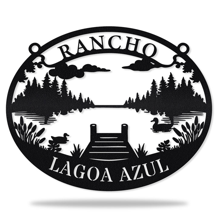 Placa Cais com Patos em metal, personalizada sob medida