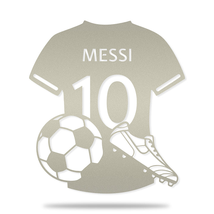 Camisa de Futebol em metal — apresentação do produto finalizado