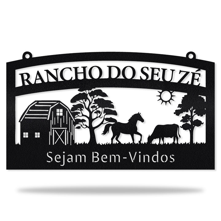 Placa Cenário do Campo em metal, personalizada sob medida