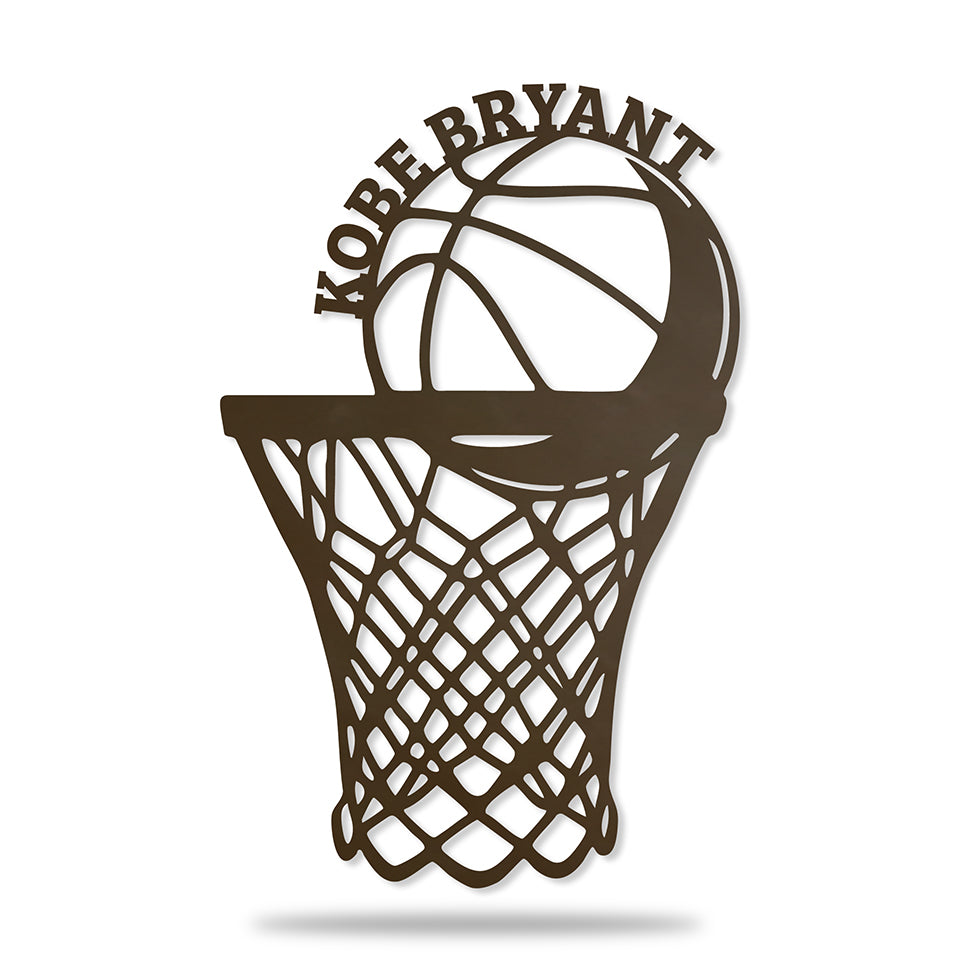 Placa Cesta de Basquete em metal — exemplo de personalização aplicada