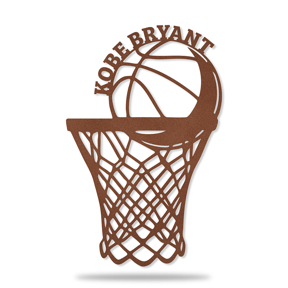 Placa Cesta de Basquete em metal — detalhe das bordas e contornos