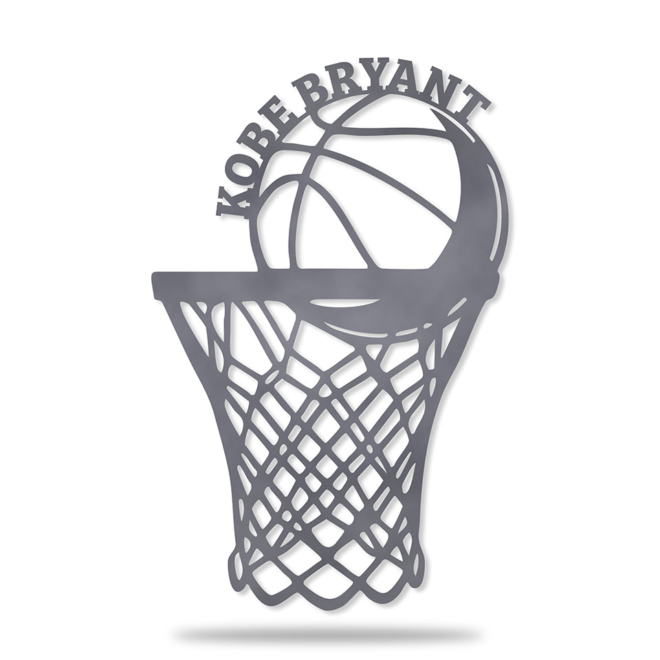 Placa Cesta de Basquete em metal — arte decorativa em primeiro plano