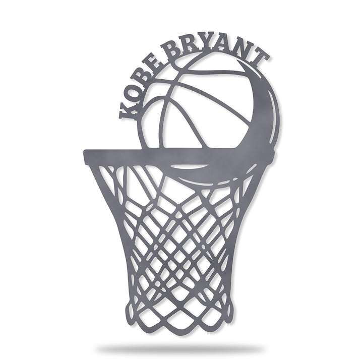 Placa Cesta de Basquete em metal — arte decorativa em primeiro plano