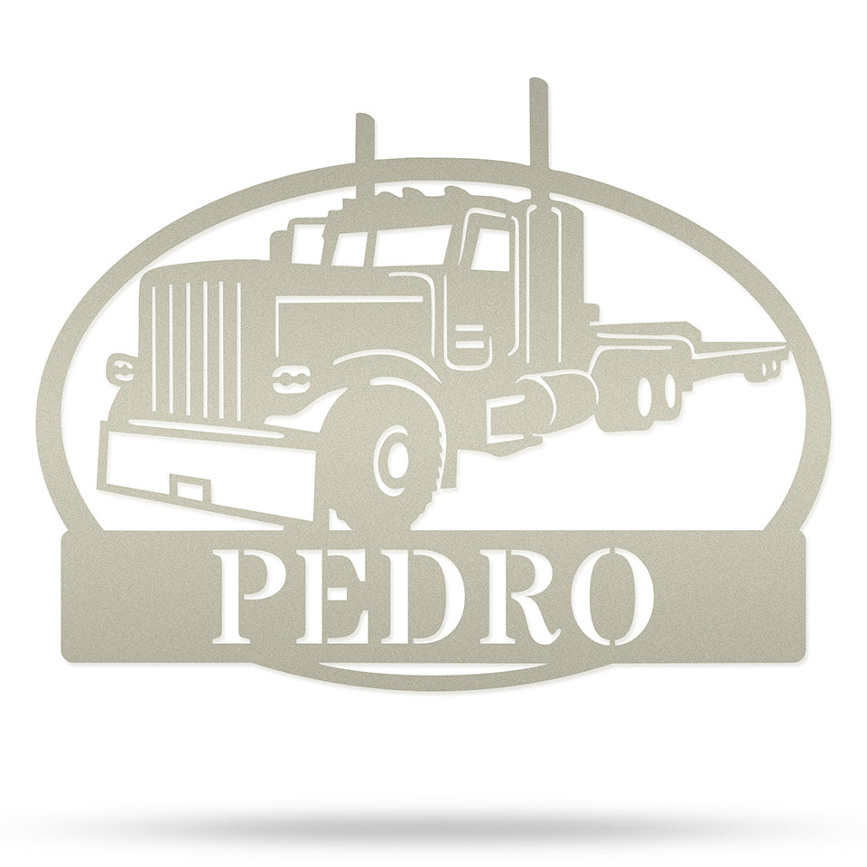 Placa Caminhão em metal — vista frontal da peça
