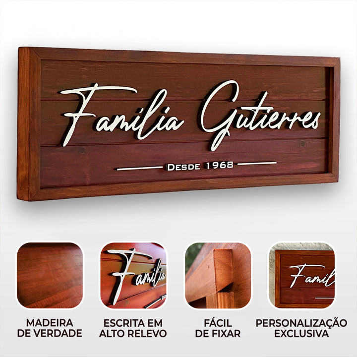 Placa Família com Moldura