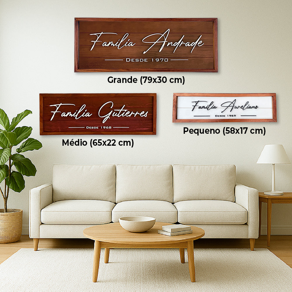 Placa Família com Moldura
