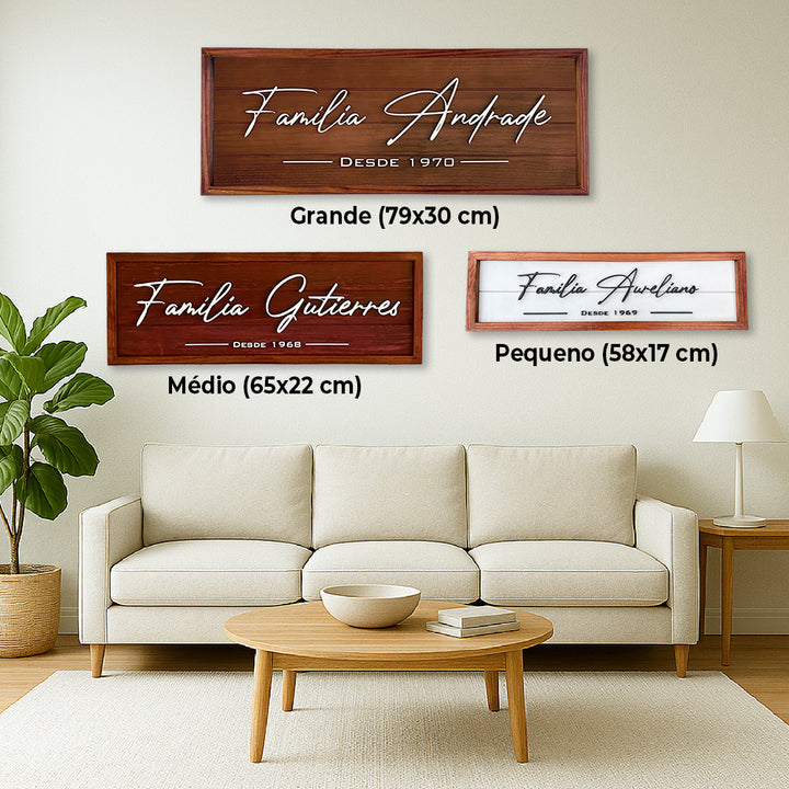 Placa Família com Moldura
