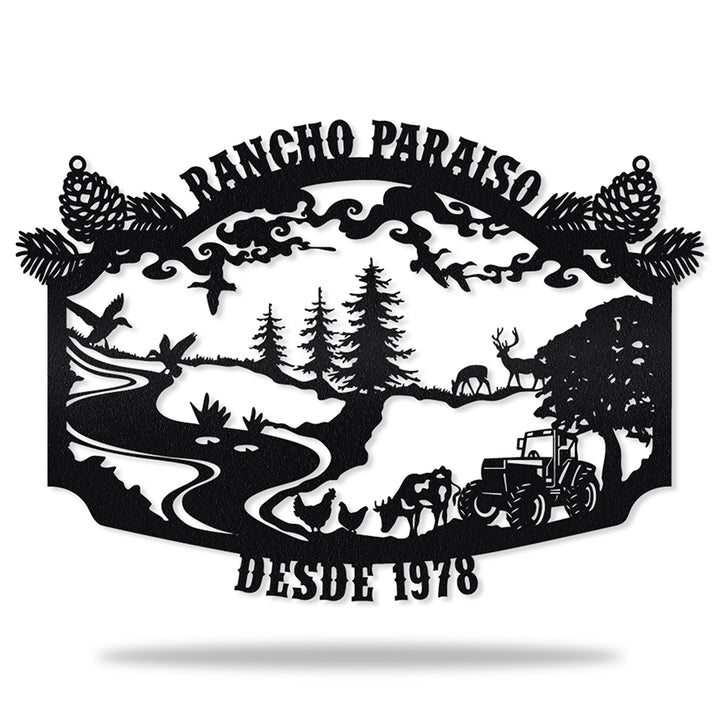 Placa de Metal Farmhouse personalizada sob medida