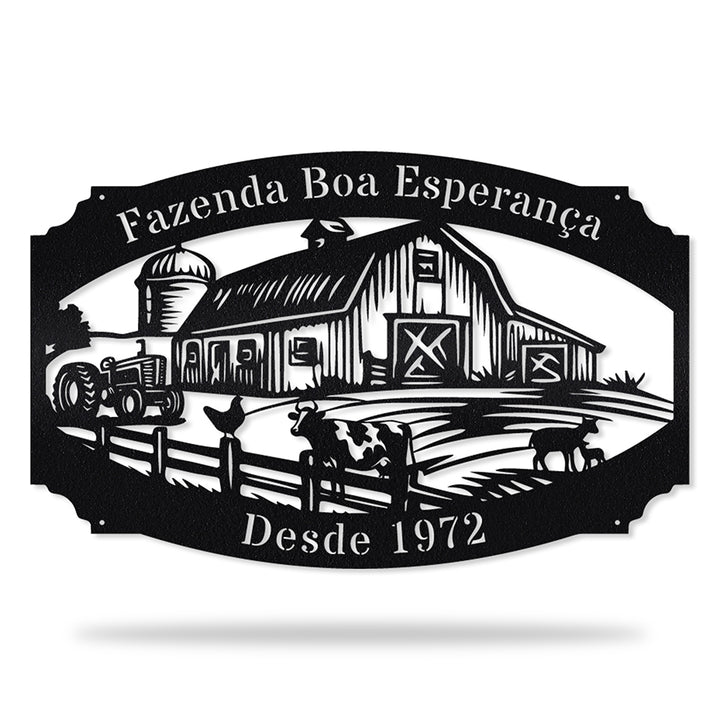 Fazenda Raíz do Campo em metal, personalizada sob medida