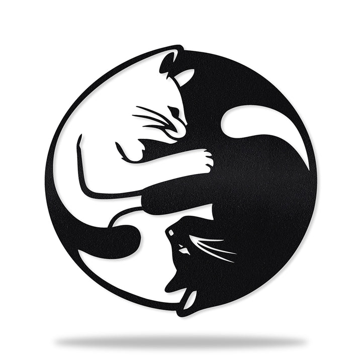 Gatos Yin Yang em metal, personalizada sob medida