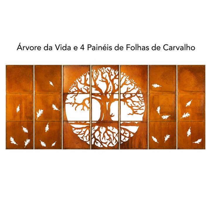 Painel de Privacidade Metálico – Árvore da Vida