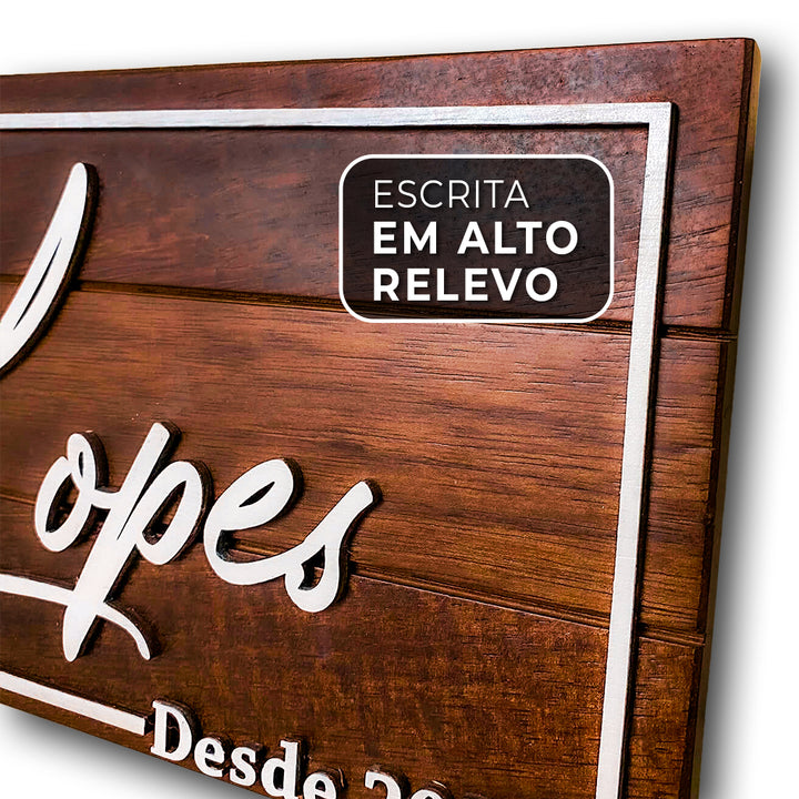 Placa de Madeira com Borda