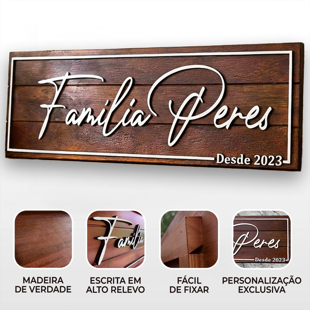 Placa de Madeira com Borda