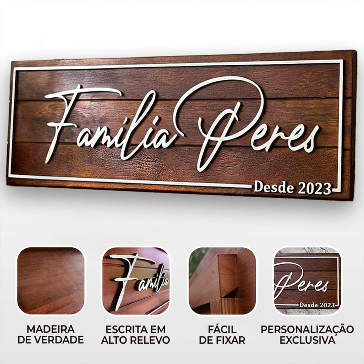 Placa de Madeira com Borda