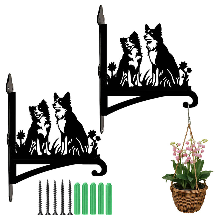 Border Collie - Suporte de Planta em Metal