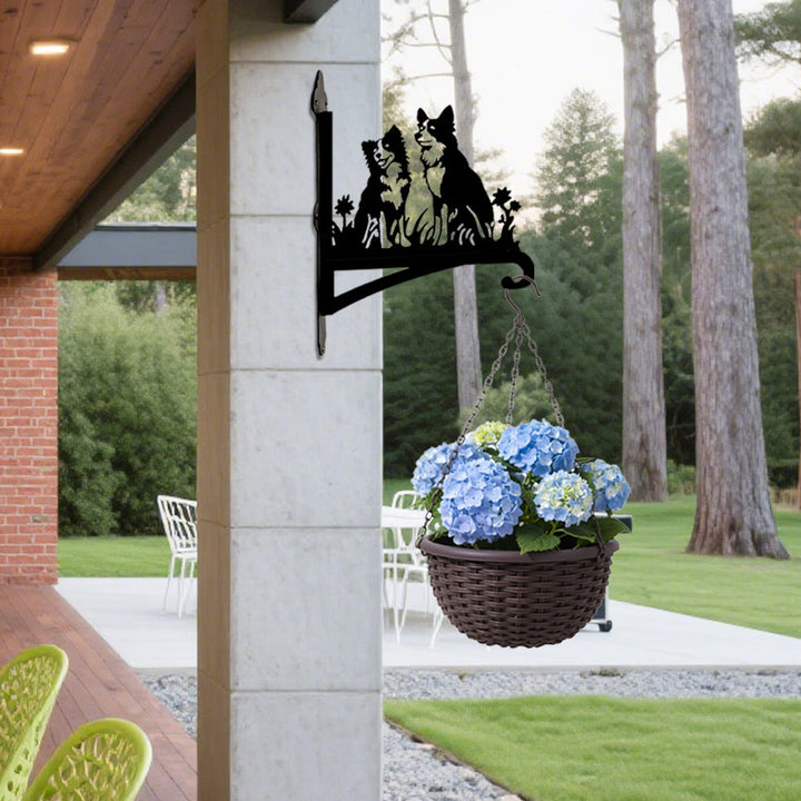 Border Collie - Suporte de Planta em Metal
