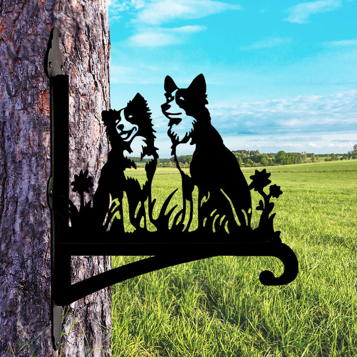 Border Collie - Suporte de Planta em Metal