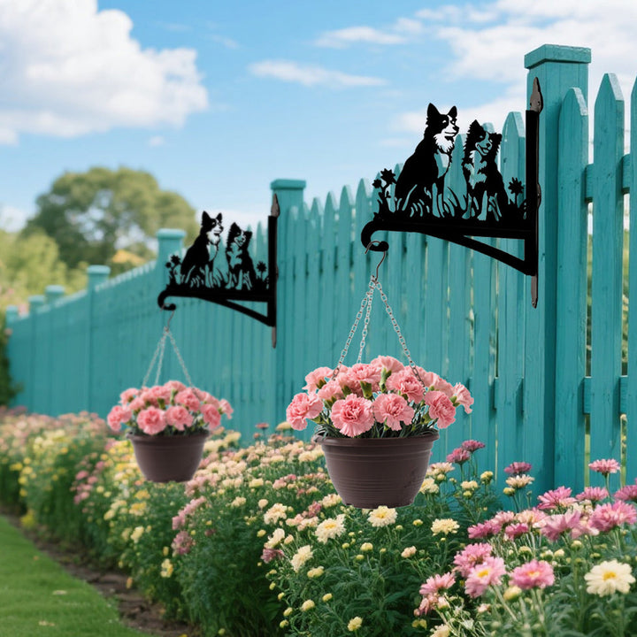 Border Collie - Suporte de Planta em Metal