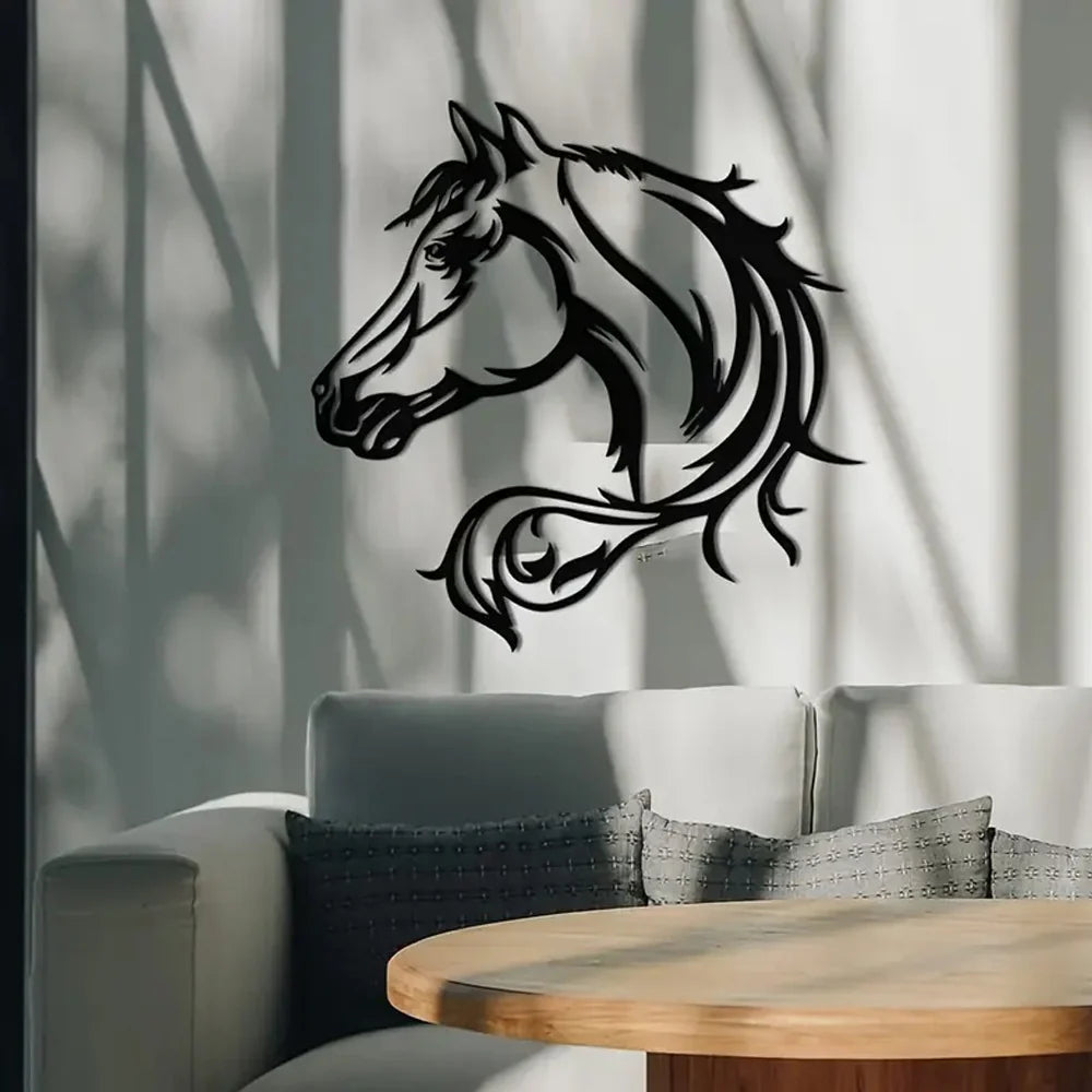 Busto de Cavalo I em metal — ângulo lateral da peça