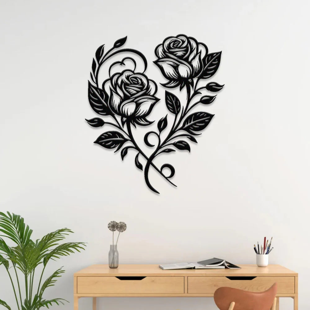 Rosas Clássicas II em metal — detalhe do acabamento artesanal