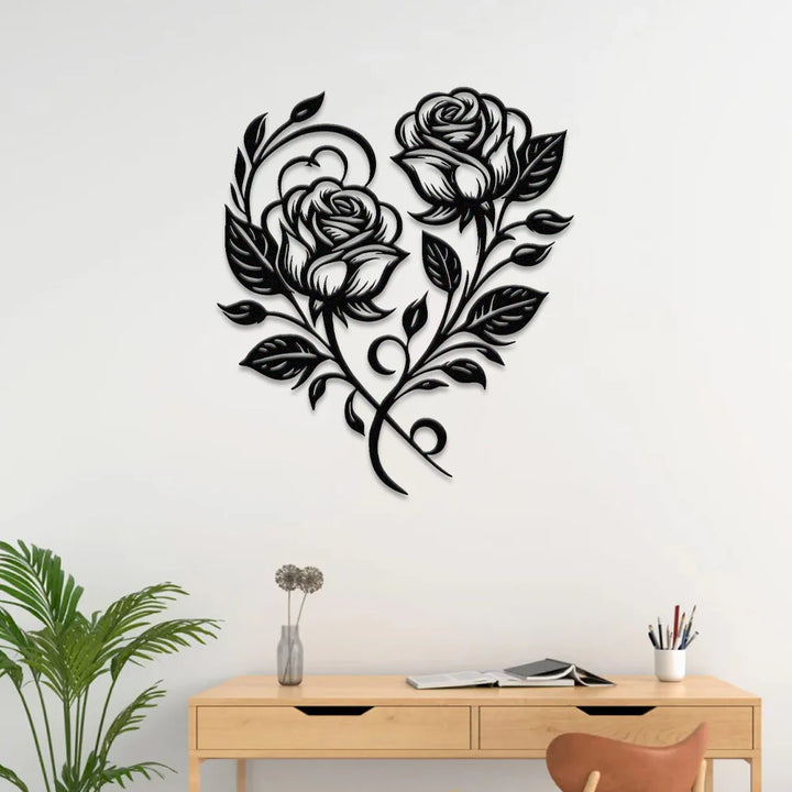 Rosas Clássicas II em metal — detalhe do acabamento artesanal