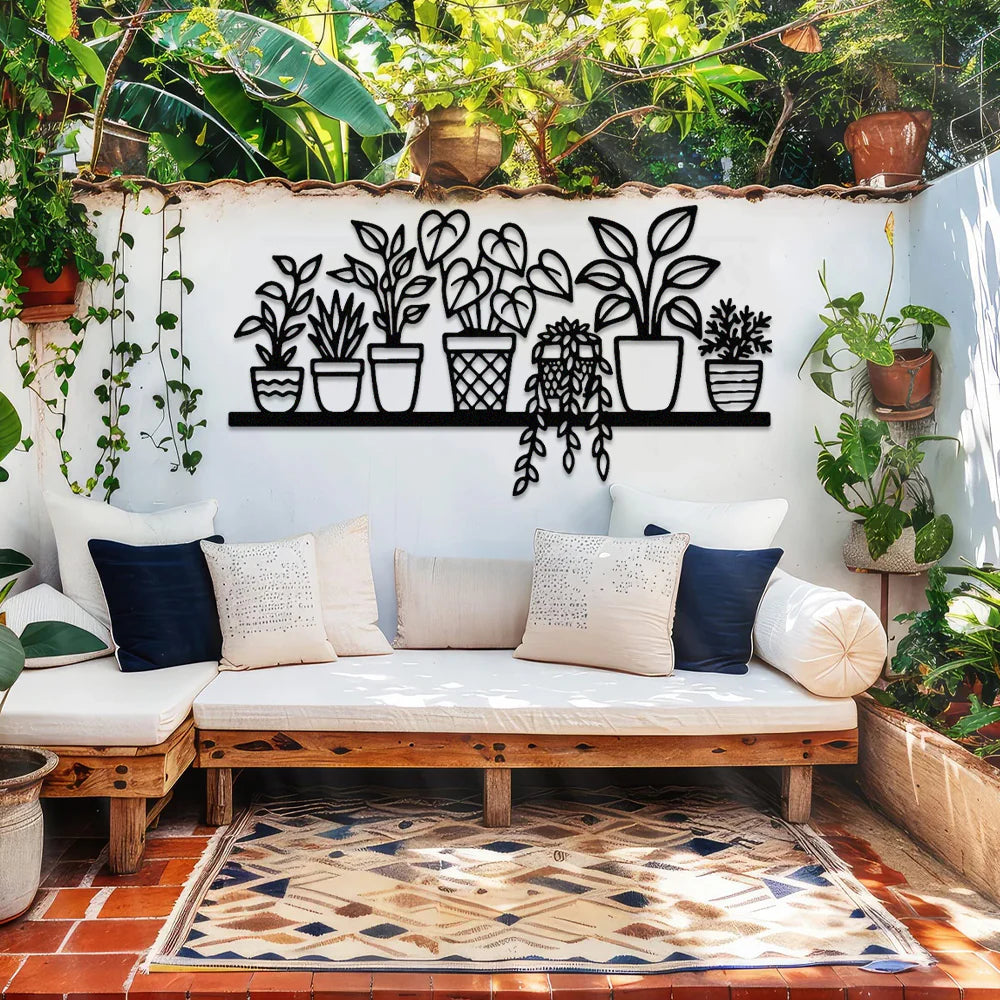 Prateleira de Plantas I em metal — detalhe do acabamento artesanal