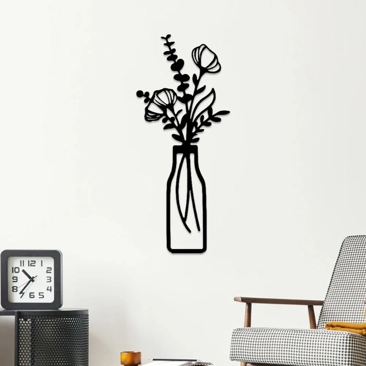 Vaso de Flores I em metal — ângulo lateral da peça