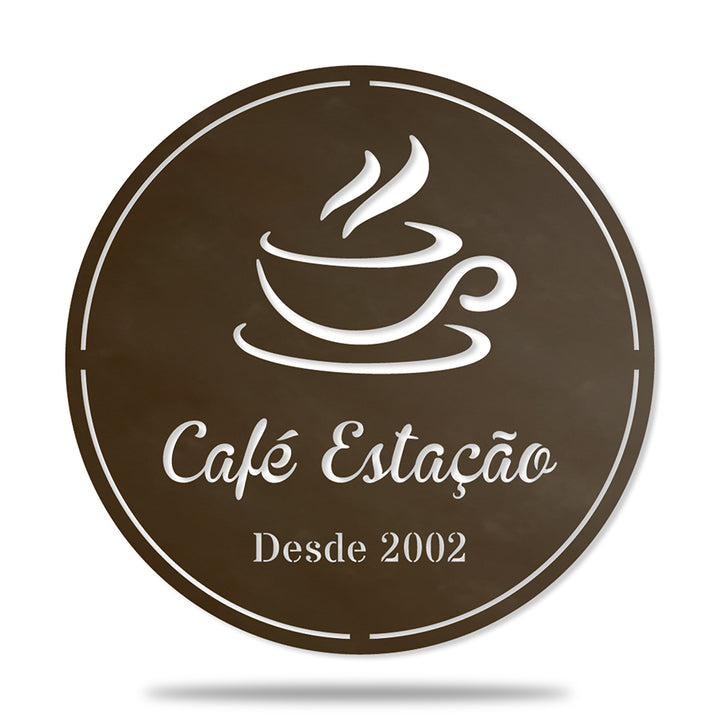 Placa Metal Café