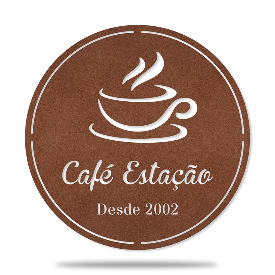 Placa Metal Café