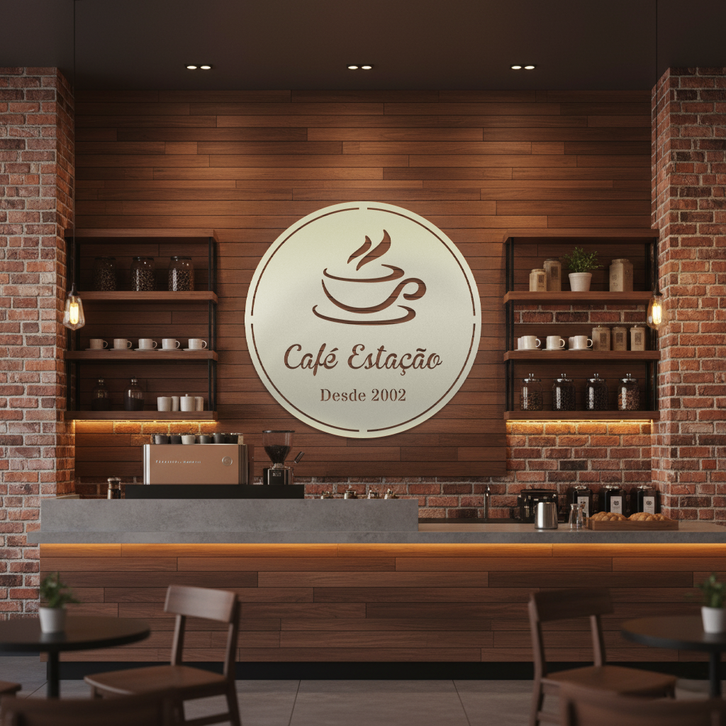 Placa Metal Café