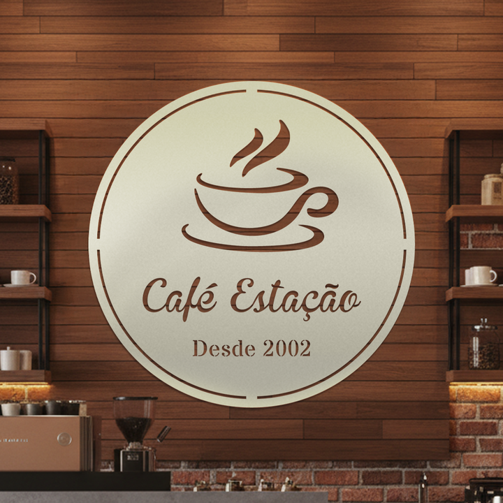 Placa Metal Café