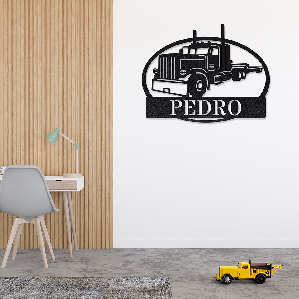 Placa Caminhão em metal — exemplo de personalização aplicada