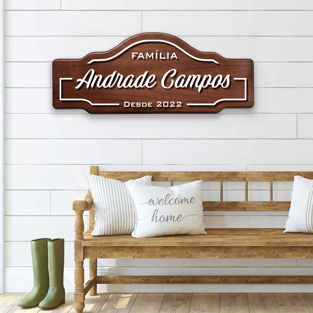 Placa da Família Personalizada