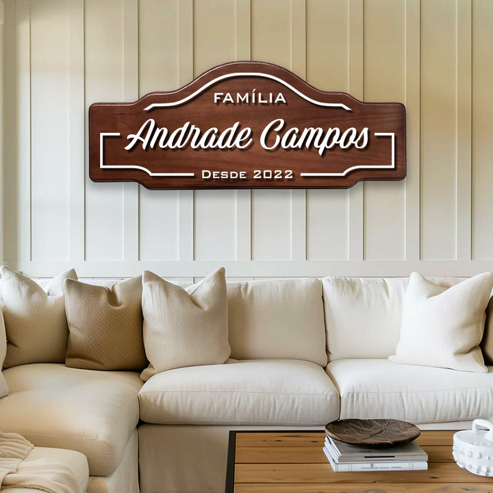 Placa da Família Personalizada